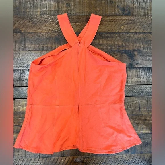 Ann Taylor Vibrant Orange Halter Tank Top - Picture 2 of 3